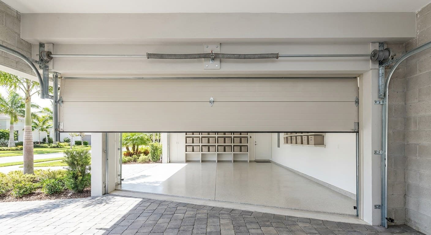 Mira el resorte que está sobre la puerta